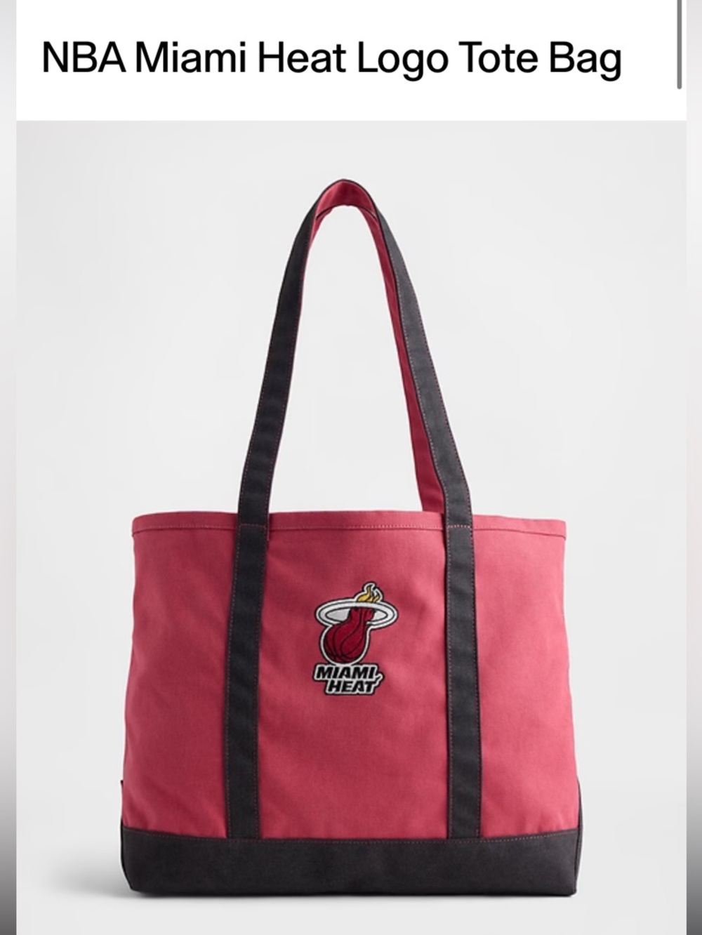 GAP NBA Miami Heat Canvas Tote in Red and Black